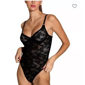Fleur du Mal Le Stretch Multifit Lace Bodysuit Sz M